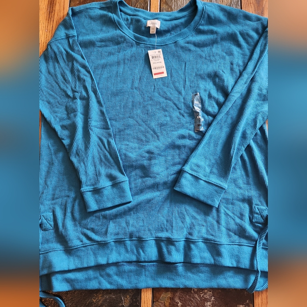 NWT Jenni Intimates Waffle Lounge/Pajama Top Women's XXL - Picture 4 of 11